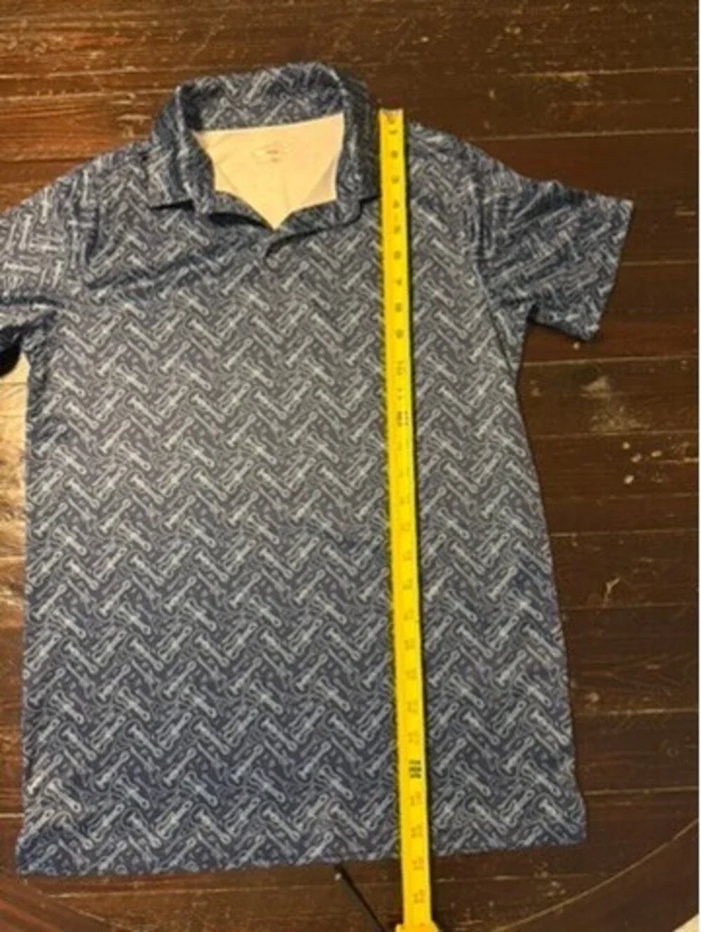 BCG Golf Boys XL 18-20 Polo Guitar Print Navy Blue Performance Shirt
